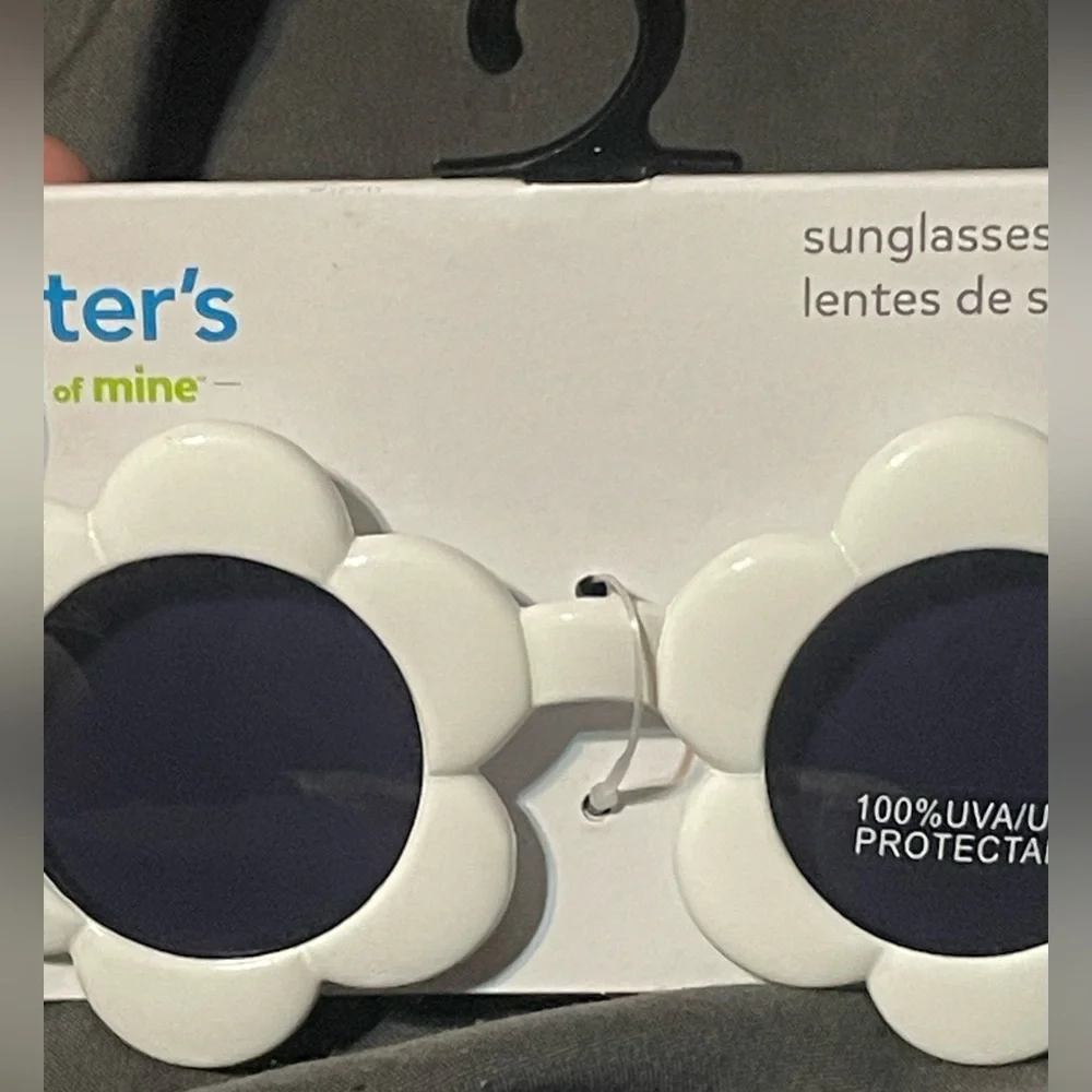 🔴 3/$12 Child‎ of Mine Baby Girls White Fashion Flower Sunglasses! NEW!